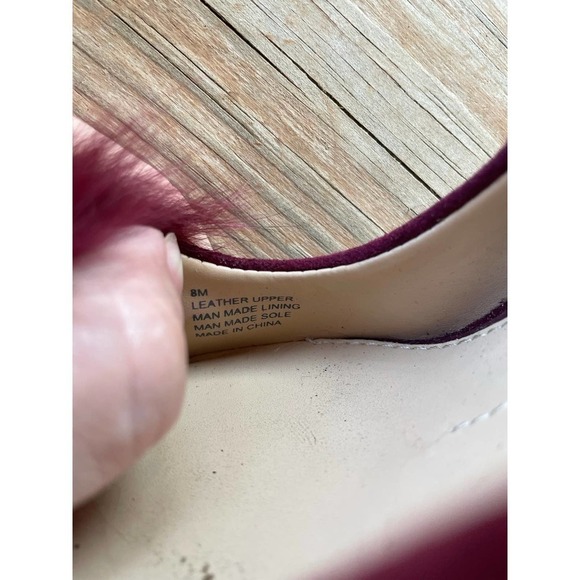 Gianni Bini Burgundy Heels For Fur Puff Pointed Toe Pumps Size 8 - Picture 8 of 10